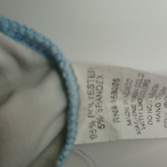 Love for humanity Large couture short sleeve light blue & white tie dye crop - Picture 7 of 10